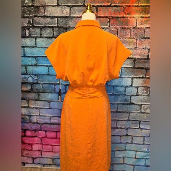 NWT Worthington Orange Tie Waist Dress - Picture 3 of 5